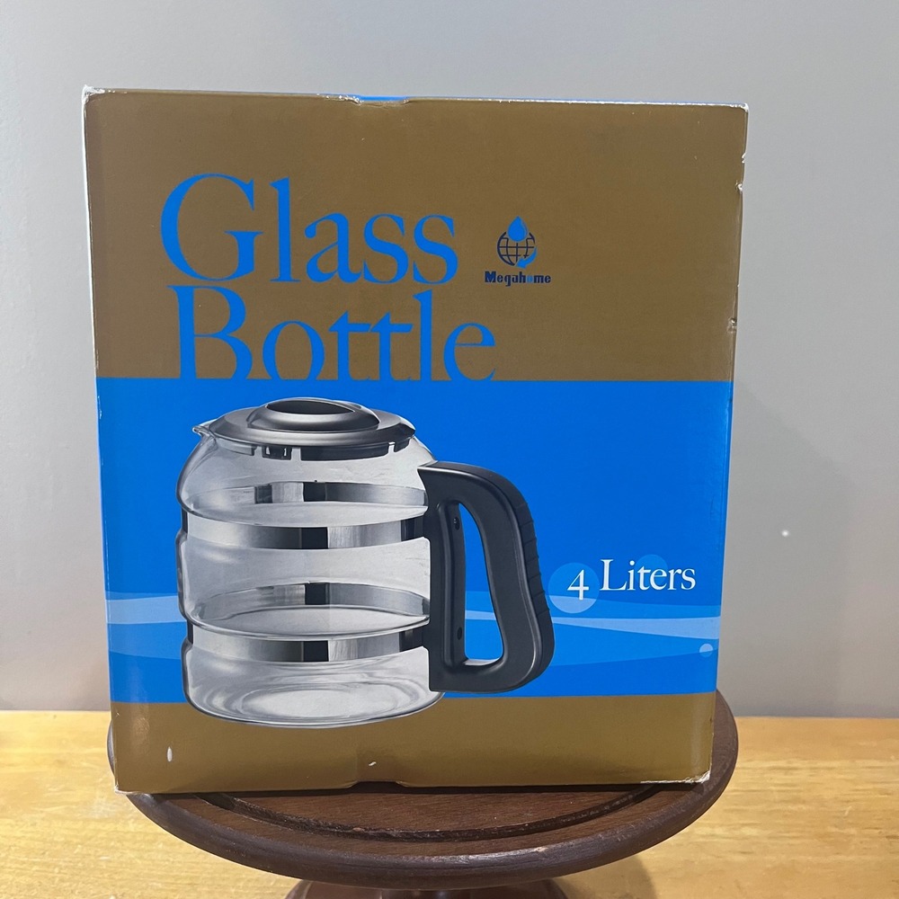 Megahome‎ Glass Bottle 4L Replacement Carafe for Water Distiller System Clear
